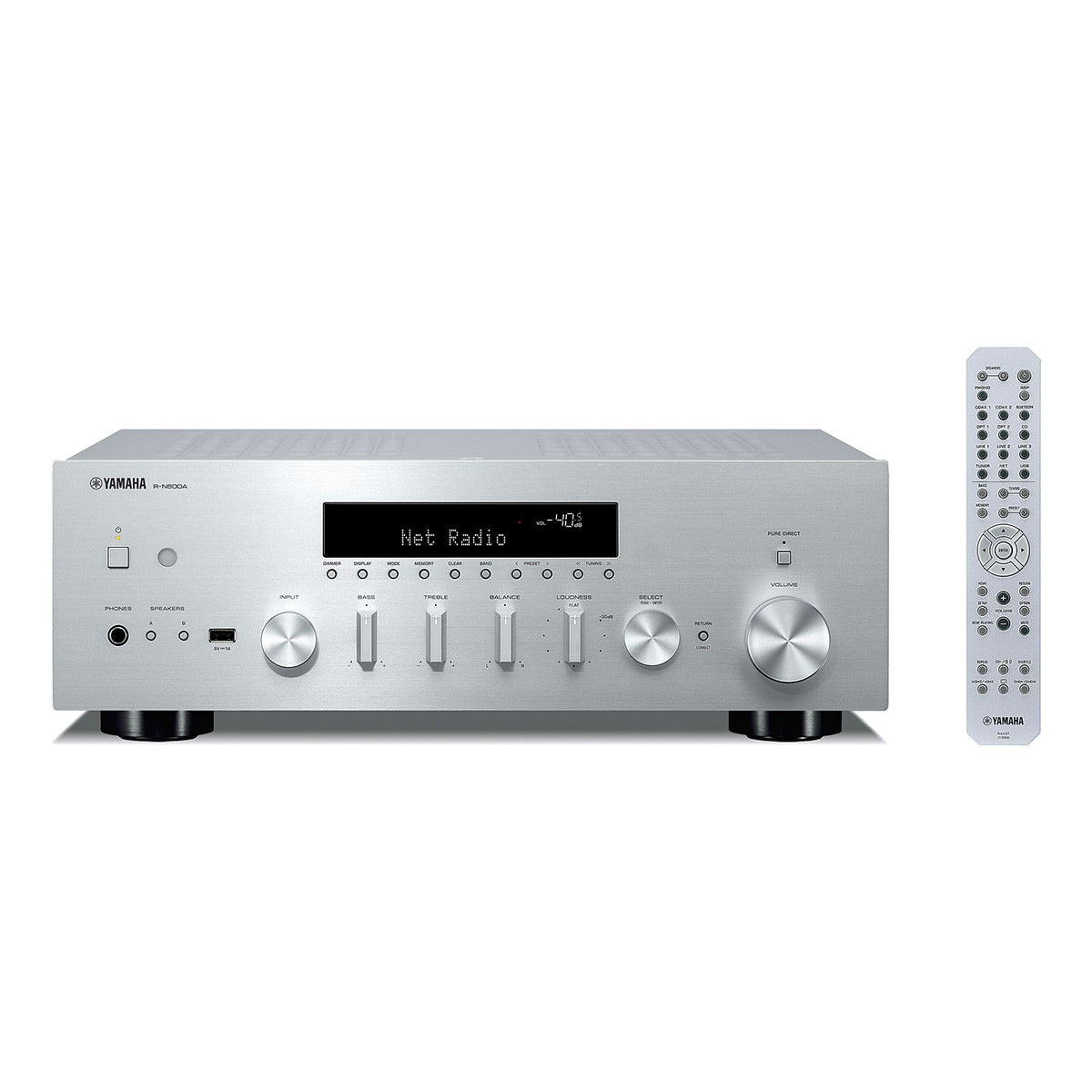 Yamaha R-N600A Network Receiver Bundle with AudioQuest Jack Russell (Silver)