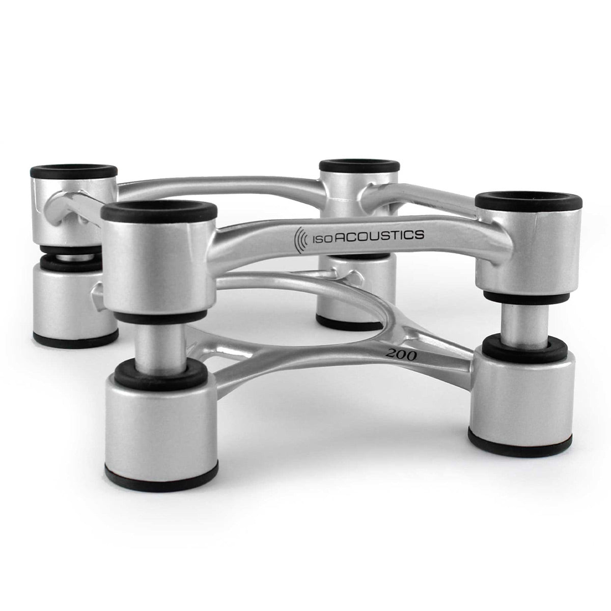 IsoAcoustics Aperta 200 Speaker Isolation Stand - Pair (Silver)
