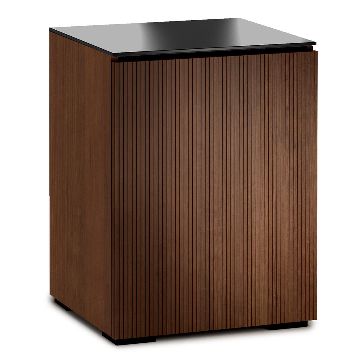 Salamander Chameleon Collection Manhattan 317 AV Cabinet (Medium Walnut Doors and Sides, Black Glass Top